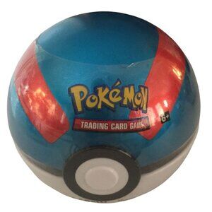 The POKEMON TCG: Poke Ball Tin Trading Card Game Blue Red White